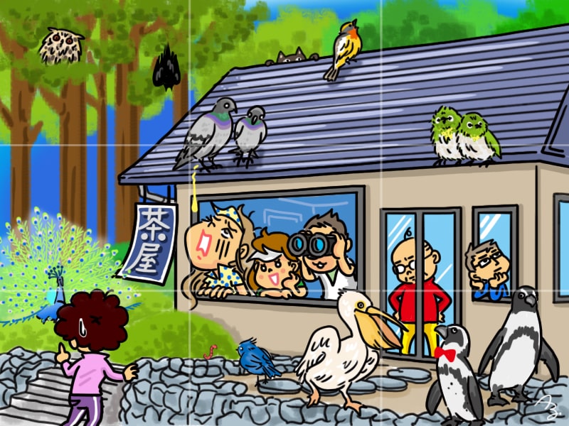 2つの絵を見比べて、違うところがいくつあるのかを答えてね